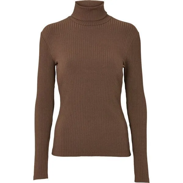 Basic Apparel Basic Apparel Rollkragenshirt RHODA aus Bio-Baumwolle und Modal, Braun (slate brown), – Produktbild 1 von 2
