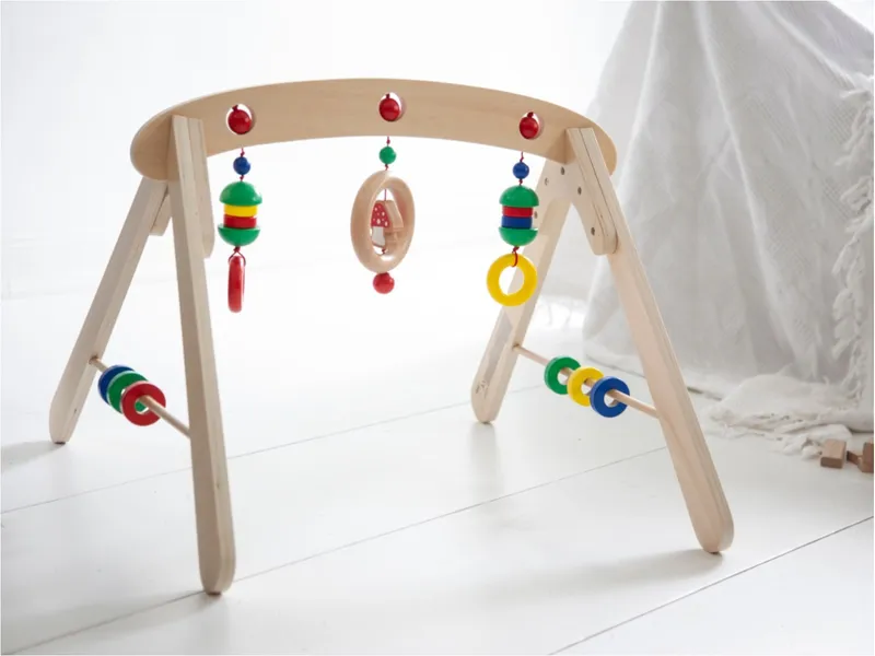 Pinolino Pinolino Ahorn massiv Holz Baby Trapez 56 x 60 x 45 cm, Natur, mehrfarbig, – Produktbild 2 von 2