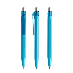prodir prodir QS50 PMT Push Kugelschreiber, Cyan Blue-Silver satin finish – Produktbild 1 von 1