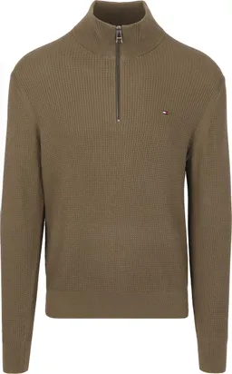 Tommy Hilfiger Tommy Hilfiger Half Zip Kabelpullover Olivgrün - Größe XL – Produktbild 1 von 1