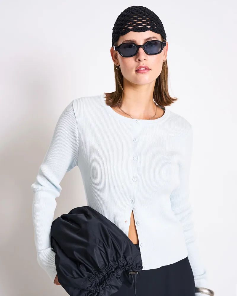 JAN N JUNE JAN 'N JUNE Damen vegan Strickjacke Glimt Eisblau, Extra hellblau, – Produktbild 1 von 2