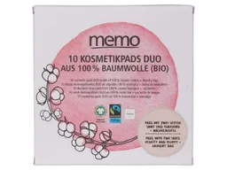 Memo 10er-Pack memo Bio-Baumwoll-Kosmetikpads DUO inkl. Wäschebeutel – Produktbild 1 von 1