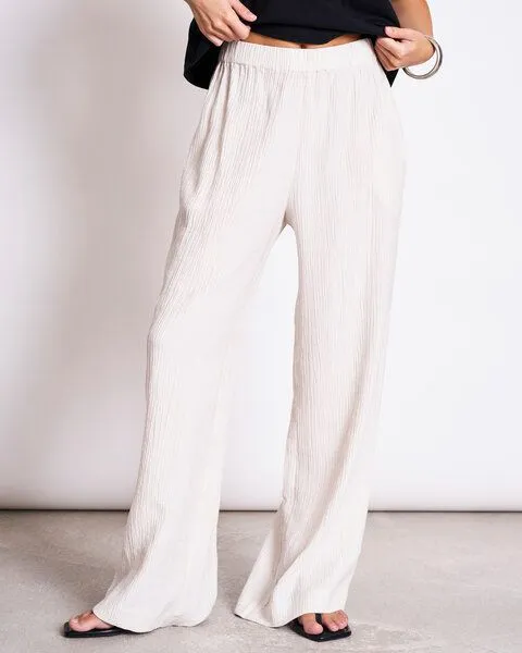 JAN N JUNE JAN N JUNE Weite Crinkle-Hose HAVA, Offwhite, – Produktbild 1 von 3