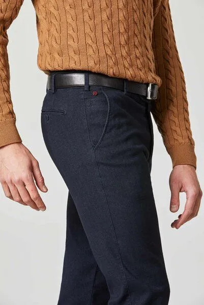 Meyer MEYER Super-Stretch Woollook Chino, Blau (marine), – Produktbild 4 von 4