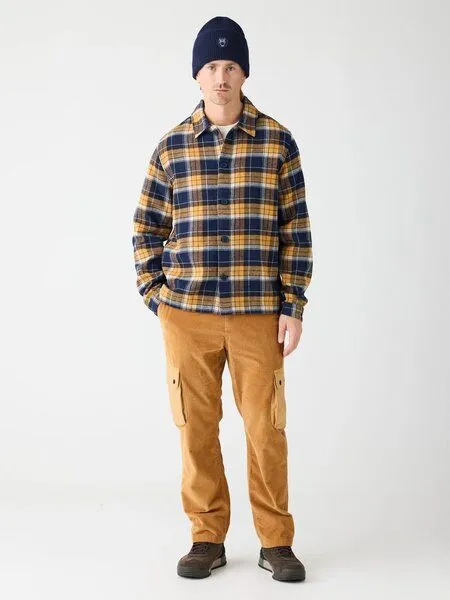 KnowledgeCotton Apparel KnowledgeCotton Apparel Organic Cotton Flannel Overshirt GOTS - navy check, Blue, – Produktbild 1 von 4