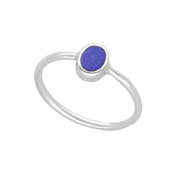 pakilia pakilia Silber Ring oval Fair-Trade und handmade, Blau, – Produktbild 2 von 4