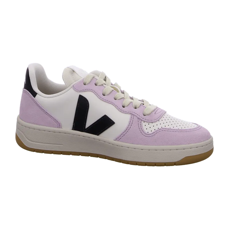 Veja Veja Damen-Sneaker V-10 Prime Leather Pure Black Parme – Produktbild 7 von 8