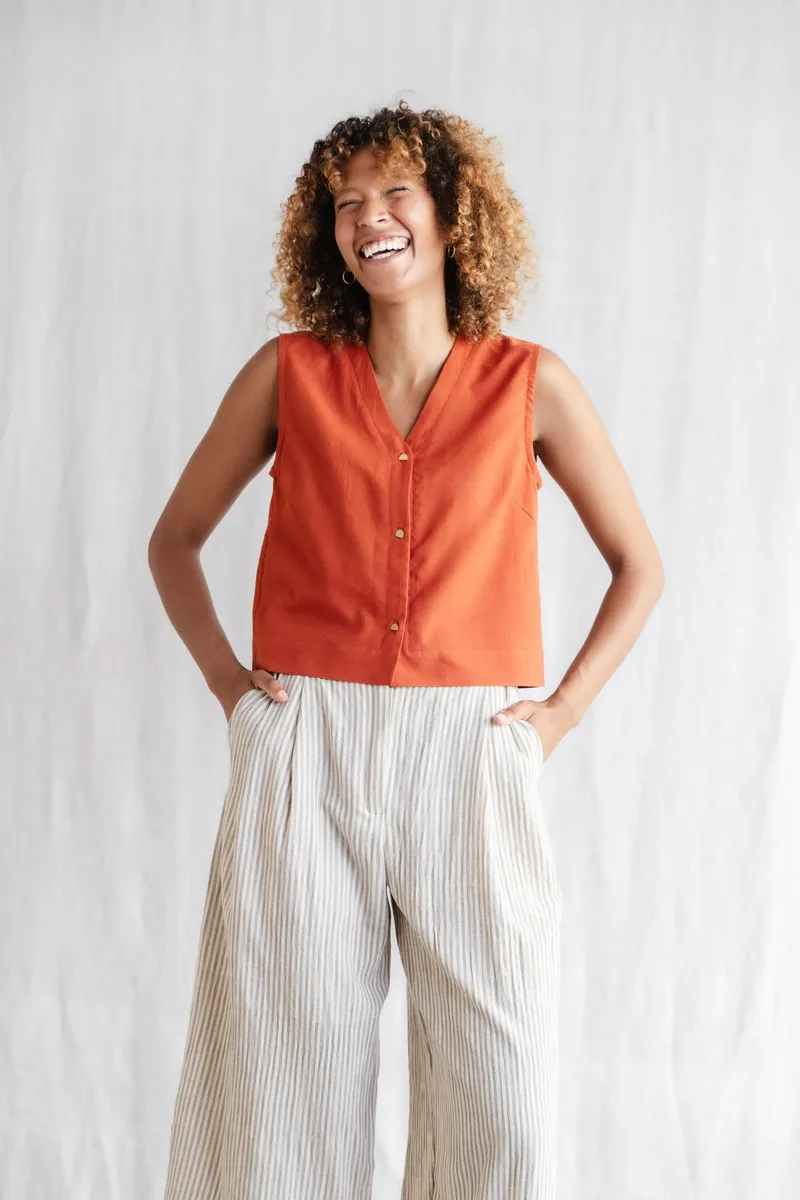Jyoti - Fair Works Jyoti - Fair Works Damen vegan Top Chatania Terrakotta, Orange, – Produktbild 1 von 2