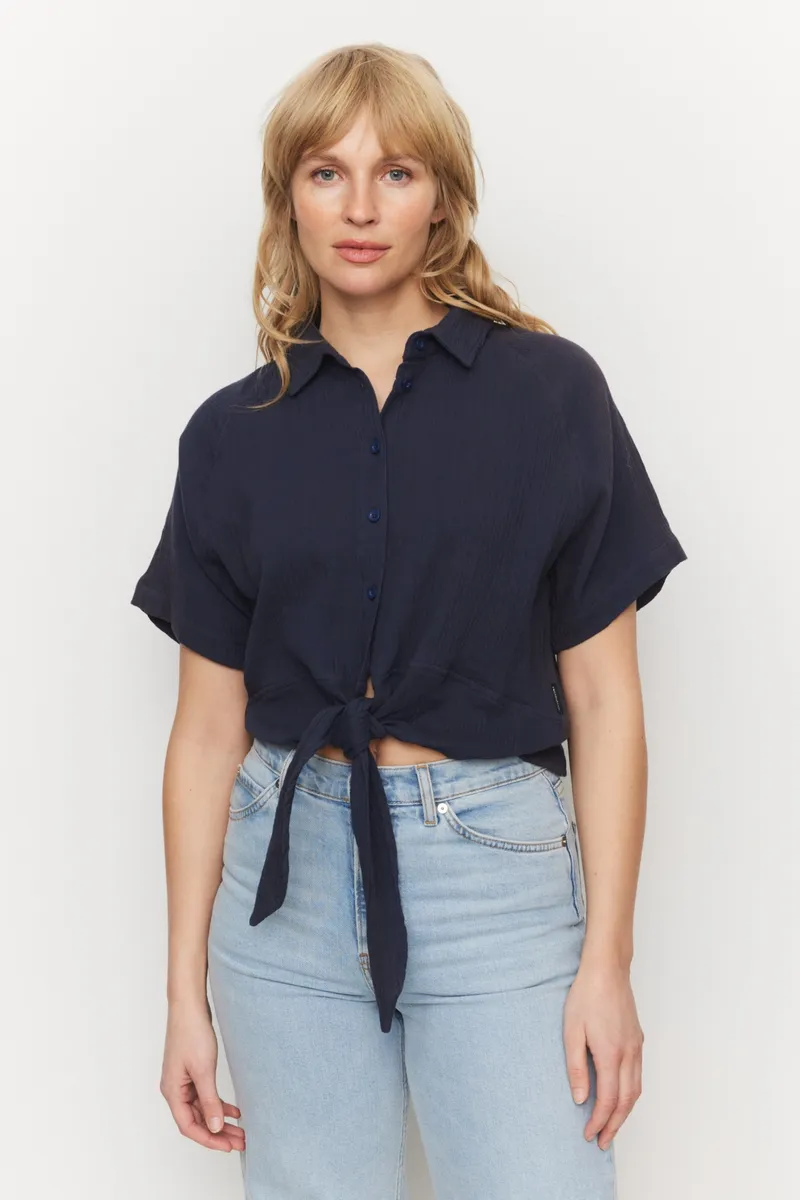 recolution Recolution Damen vegan Bluse Tulip Navy, Extra dunkelblau, – Produktbild 2 von 2