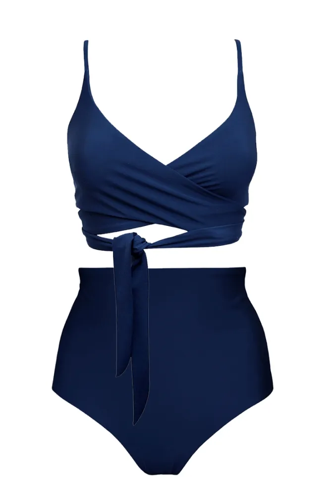 Anekdot Anekdot Damen vegan Lin + Core Hohes Bikini-Set, Extra dunkelblau, – Produktbild 2 von 2