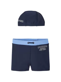 Vertbaudet Vertbaudet Badehose Jungen-Set: Badekappe & Badehose BEST TEAM – Produktbild 1 von 1