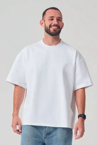 COREBASE COREBASE Oversized TShirt - Heavyweight - 300 g/m², Weiss, – Produktbild 2 von 7