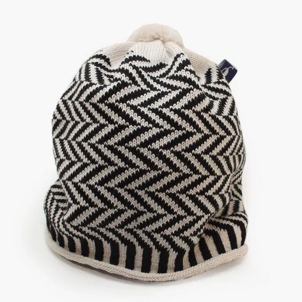 vincente vincente Beany mit Fischgrätmuster, Schwarz/weiss, – Produktbild 1 von 3