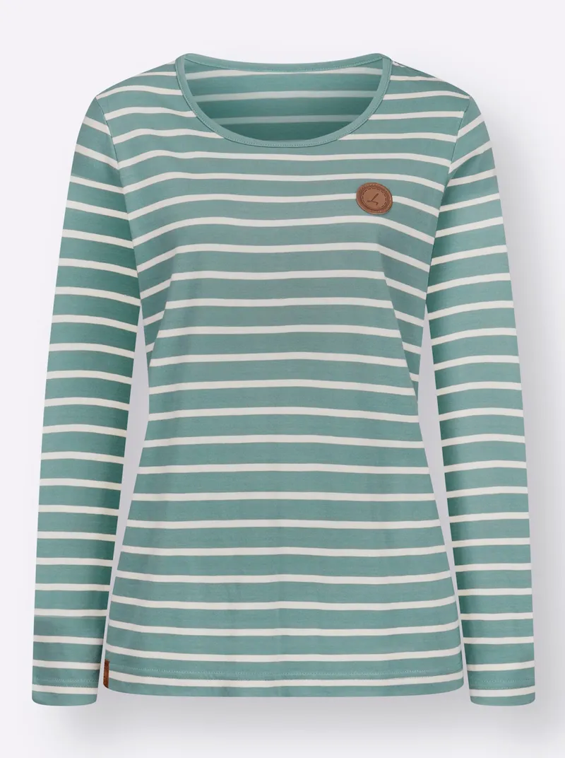 Witt Ringelshirt jade-ecru-gestreift, Jade-ecru-gestreift, – Produktbild 1 von 2