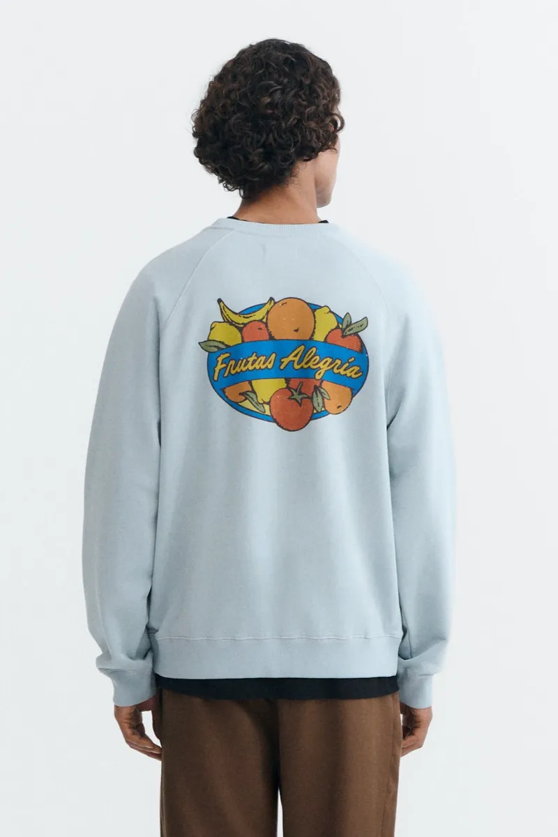 thinking mu Thinking MU Herren vegan Pepe-Sweatshirt Mit Fruchtmotiv Hellblau, Hellblau, – Produktbild 2 von 2