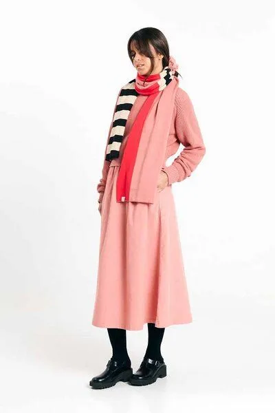 Suite 13 Lab Suite 13 Lab London Baumwoll-Schal, Rosa-rot-schwarz-gestreift, – Produktbild 1 von 2