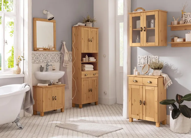 Home affaire Badspiegel Olso, mit Ablage, Beige, – Produktbild 5 von 5