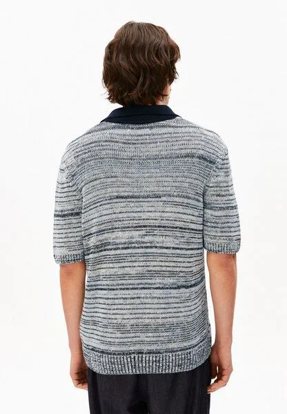 ARMEDANGELS ARMEDANGELS YARNMIX Herren Pullover aus Bio-Baumwolle, Black-oatmilk-wedgwood, – Produktbild 2 von 4