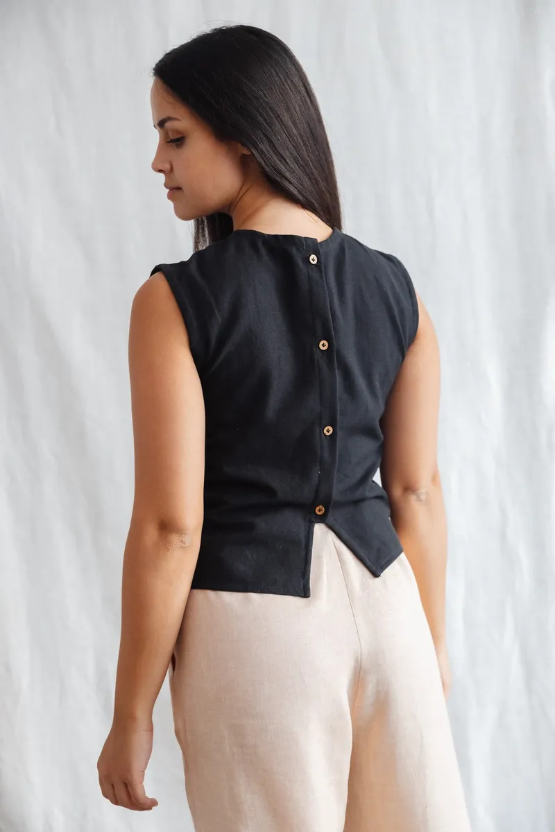 Jyoti - Fair Works Jyoti - Fair Works Damen vegan Top Arman Schwarz, Schwarz, – Produktbild 2 von 2