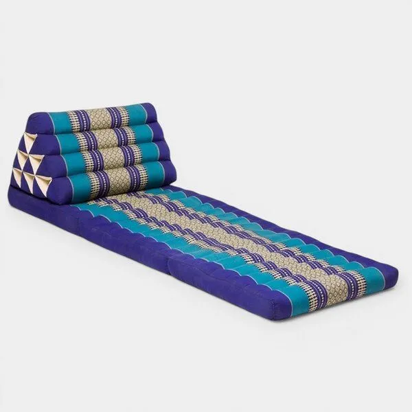Der Lindwurm Der Lindwurm Thai Yogamatte- Dreieckskissen mit Kapokfüllung, Hellblau/blau, – Produktbild 1 von 2