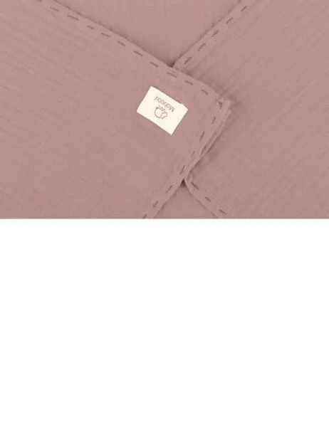 Mababu Mababu Musselin Stilltuch, Krabbeldecke, Pucktuch 100x100 cm, Dusty rose, – Produktbild 4 von 4