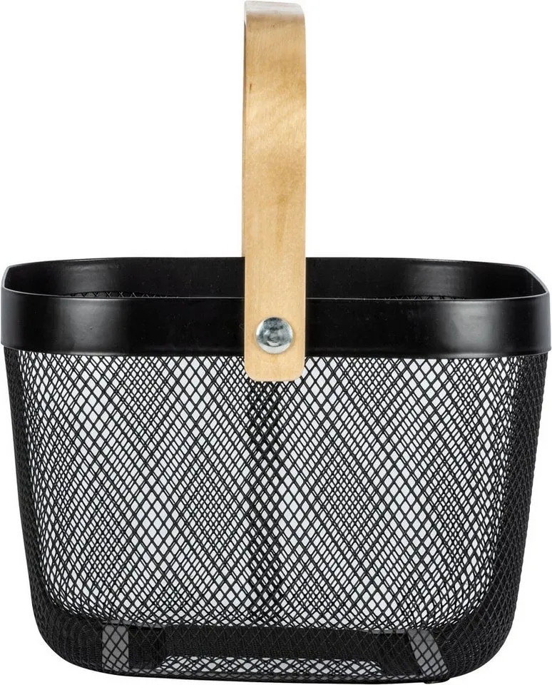 Wenko Wenko Aufbewahrungskorb Bambusa, BxTxH: 25x25x17 cm, Schwarz, – Produktbild 5 von 5