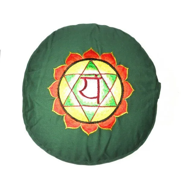 Just Be Just Be Chakra Meditations- und Yogakissen, rund, Grün, – Produktbild 1 von 3