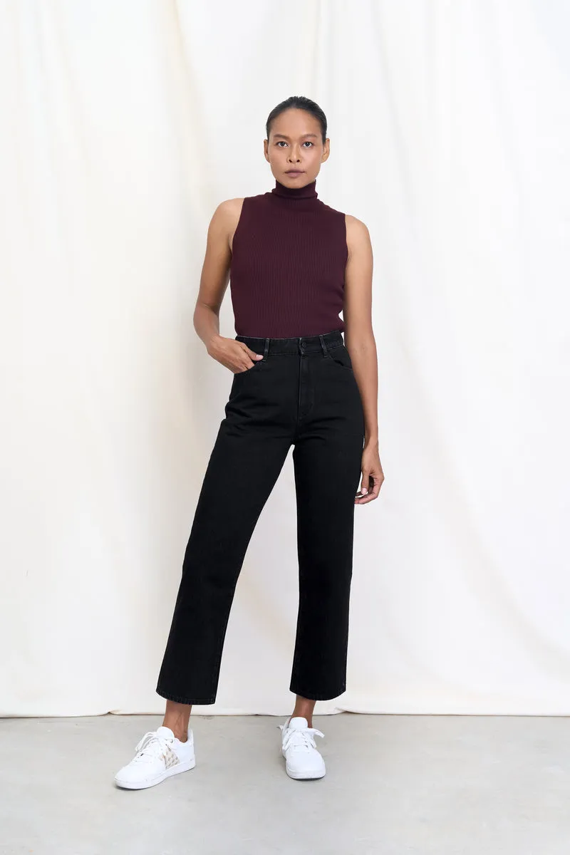 DAWN Jeanshose Wide Straight Modell: Minimal, Black denim, – Produktbild 1 von 1