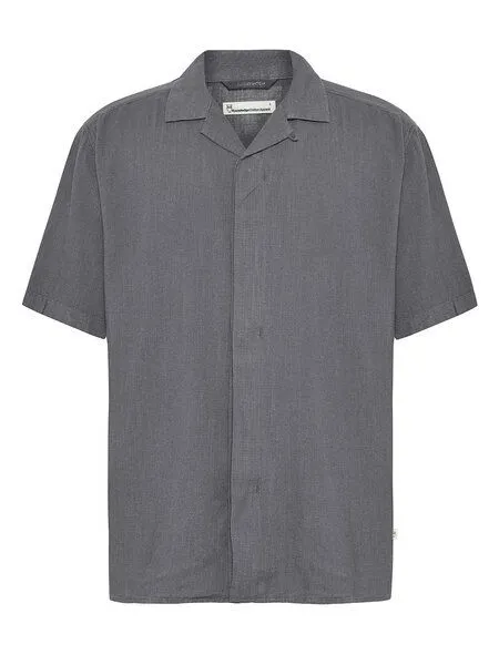 KnowledgeCotton Apparel KnowledgeCotton Apparel Lockeres Kurzarmhemd MOSS aus Ecovero und Bio-Leinen, Green, – Produktbild 1 von 4