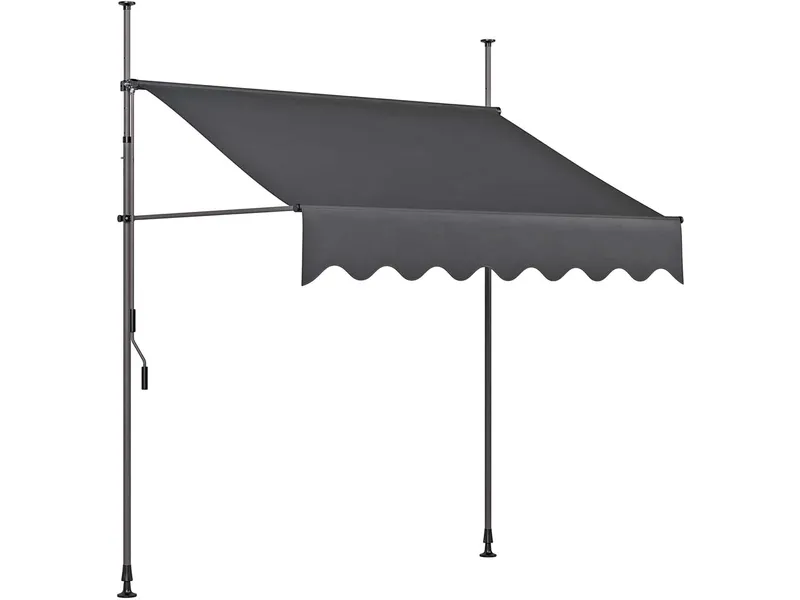 Klemmmarkise, Gestell aus Aluminium, Bezug Polyester B 300 x H 300 cm, Dunkelgrau, – Produktbild 1 von 1