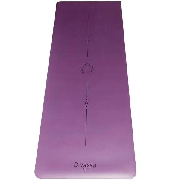 Divasya Divasya Yogamatte Naturkautschuk | rutschfester japanischer Grip | 6 Farben | Gurt & Hülle, Purple pure, – Produktbild 1 von 4