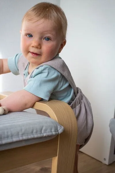 NoniKids Berlin Baby Romper Leinen *grau / beige* | NoniKids Berlin, Beige, – Produktbild 1 von 3