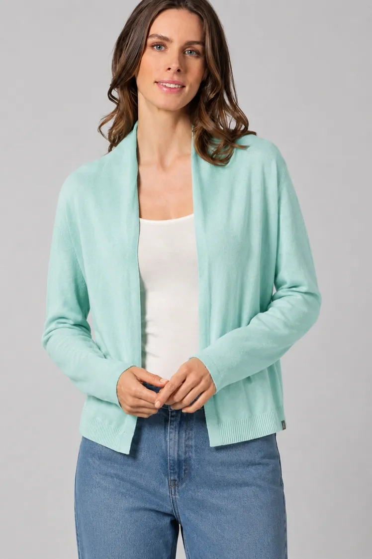 HempAge Hempage Damen vegan Strickjacke Mit Schalkragen Lake, Blau, – Produktbild 2 von 2