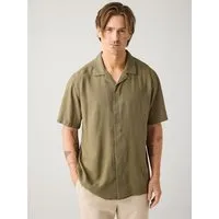 KnowledgeCotton Apparel KnowledgeCotton Apparel Lockeres Kurzarmhemd MOSS aus Ecovero und Bio-Leinen, Green, – Produktbild 1 von 1