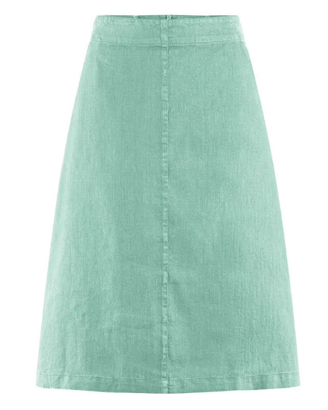 HempAge Hempage Damen vegan Midi-Rock Luftig Salbeigrün, Grün, – Produktbild 2 von 2