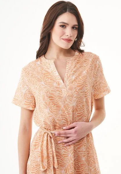 ORGANICATION ORGANICATION Kleid aus Bio-Baumwolle mit Allover-Print, Natur(indian tan flower), – Produktbild 4 von 4