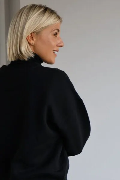 Kultgut Kultgut Goodness Sweater 100% Bio-Baumwolle - Ein schöner Allrounder im Boxistyle, Schwarz, – Produktbild 4 von 4