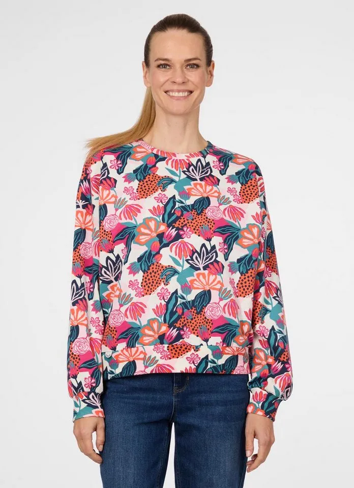 ragwear ragwear Sweatshirt WUSS PRINT mit bedruckter Optik, im casual Stil, aus Baumwolle und Polyester, Beige, – Produktbild 1 von 3