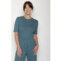 GreenBomb GREENBOMB Basic Lane - Sportliches Longsleeve aus LENZING TENCEL Mix / Fair & Vegan, Blau (vintage blue), – Produktbild 1 von 1