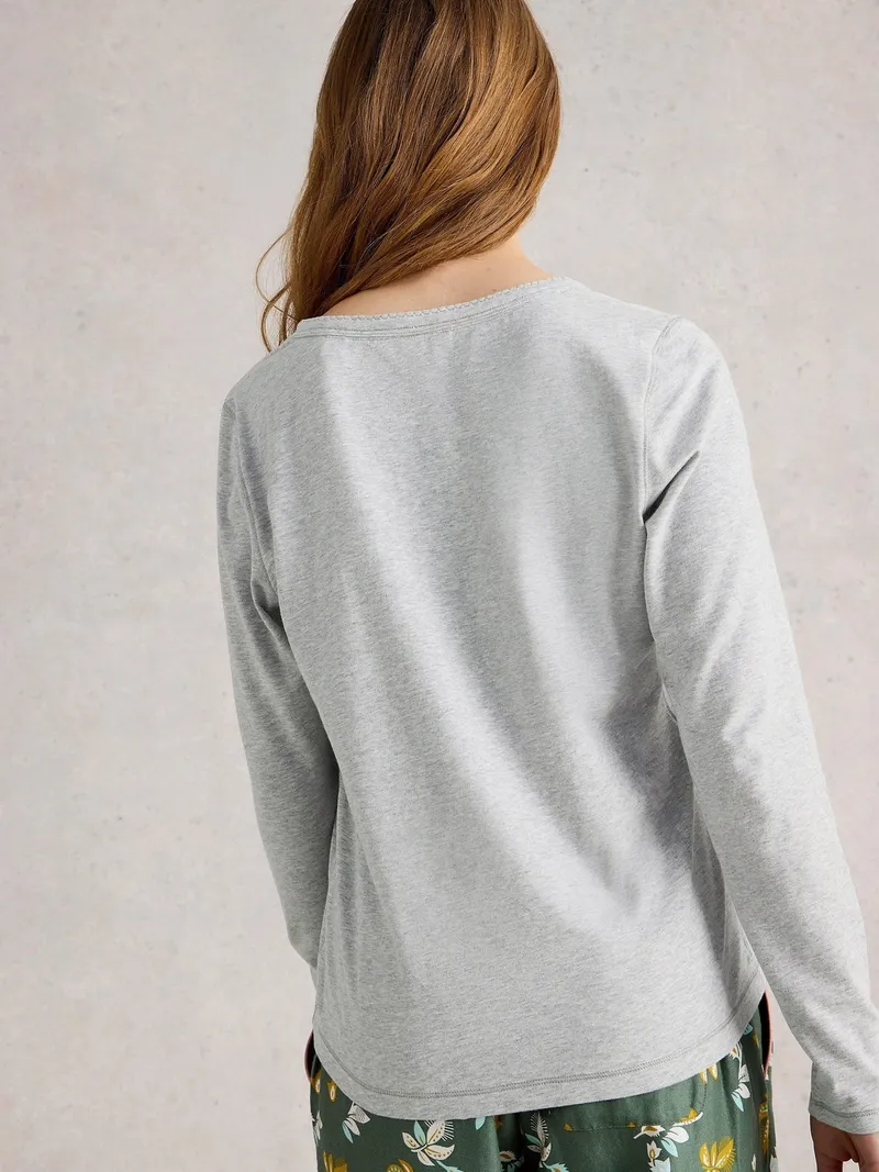 White Stuff Pyjamatop Penny - XL, Graumeliert, – Produktbild 4 von 4