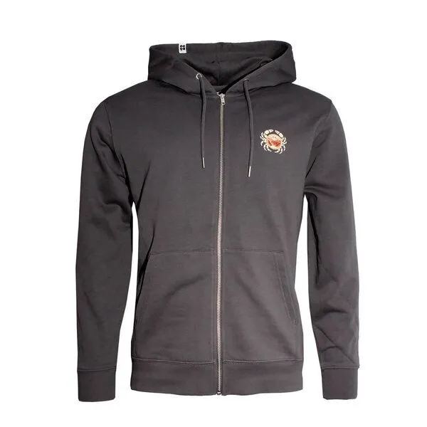 FÄDD FÄDD Herren Sweatjacke Bio-Baumwolle "Kräbbs PäP Print änd Pätsch" Grau, Grau, – Produktbild 2 von 5