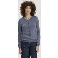 hessnatur hessnatur Strickjacke Regular aus TENCEL Lyocell mit Bio-Baumwolle, Schieferblau, – Produktbild 1 von 1