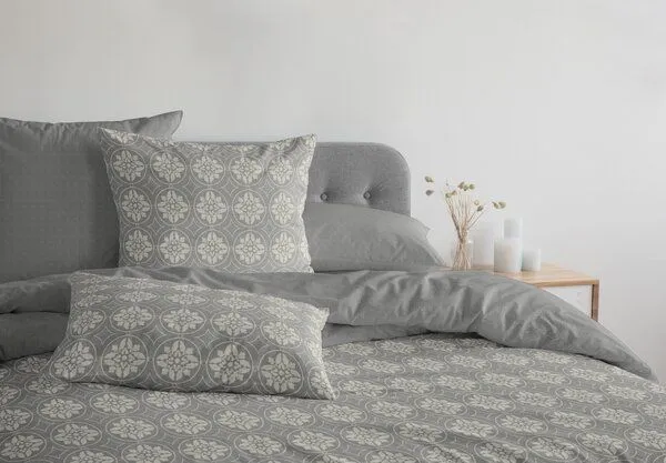 Nature by Adam Nature by Adam Bettwäsche 2tlg aus 100% Bio-Baumwolle - Made in Germany - Romantic Puligny Light, Dunkelgrau, – Produktbild 3 von 4