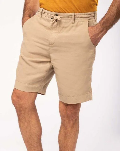 YTWOO YTWOO Herren Bermuda-Shorts Straight Fit aus nachhaltigen Lyocellfasern und Leinen, Beige, – Produktbild 1 von 4