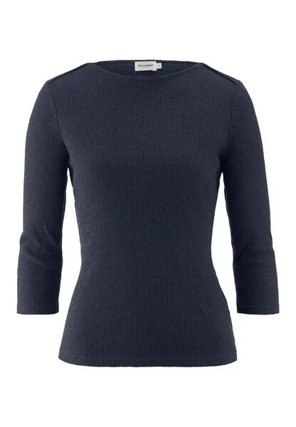 hessnatur hessnatur Boatneck Shirt Slim aus Bio-Baumwolle, Marine, – Produktbild 3 von 4