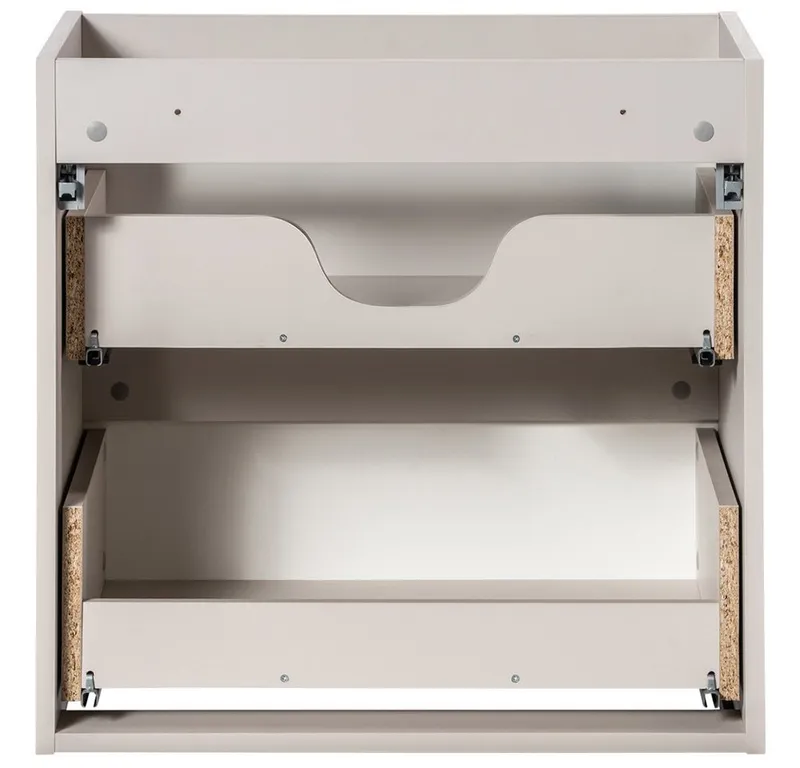 Lomadox Unterschrank NEWPORT-56-CASHMERE Waschtischunterschrank, kaschmir mit gerillter Front, ca. 60/57/39cm, Beige|weiß, – Produktbild 5 von 5