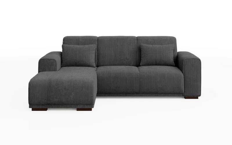 OTTO home Ecksofa BORNHOLM L-Form, B: 234 cm - OTTO. Verlässliche Qualität., Recamiere links oder rechts bestellbar, Wellenfederung, inkl. 2 Kissen, Schwarz, – Produktbild 7 von 8