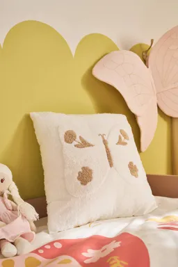 Vertbaudet Deko-Kissen SCHMETTERLING Kinderzimmer vanille – Produktbild 1 von 1