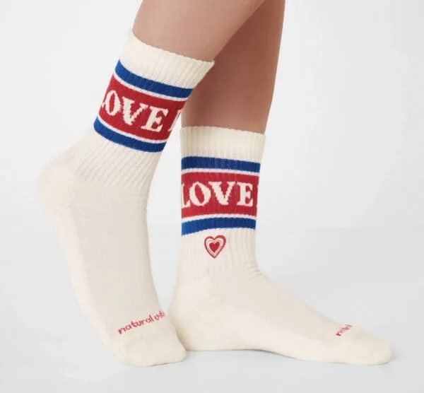 Natural Vibes Natural Vibes Socken Love | Bio GOTS | Tennissocken | Bunte Socken | Herren Damen Socken | Peace & Love – Produktbild 1 von 5