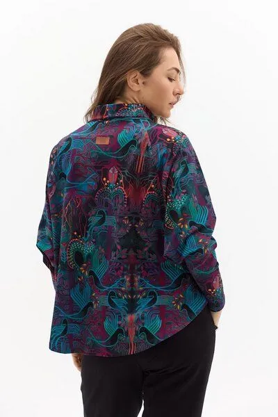 KOKOworld Rollkragenpulli Antigua – Weicher unt loser – Figurfreundlicher – Exklusiver KOKOworld-Print – Fair produziert in Polen, Amanay (mehrfarbig), – Produktbild 3 von 4